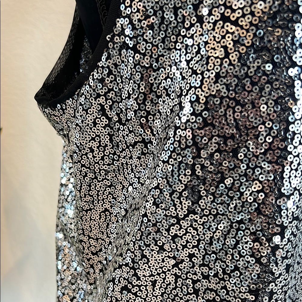 Silver Sequin Sleeveless Tank - Picture 3 of 7